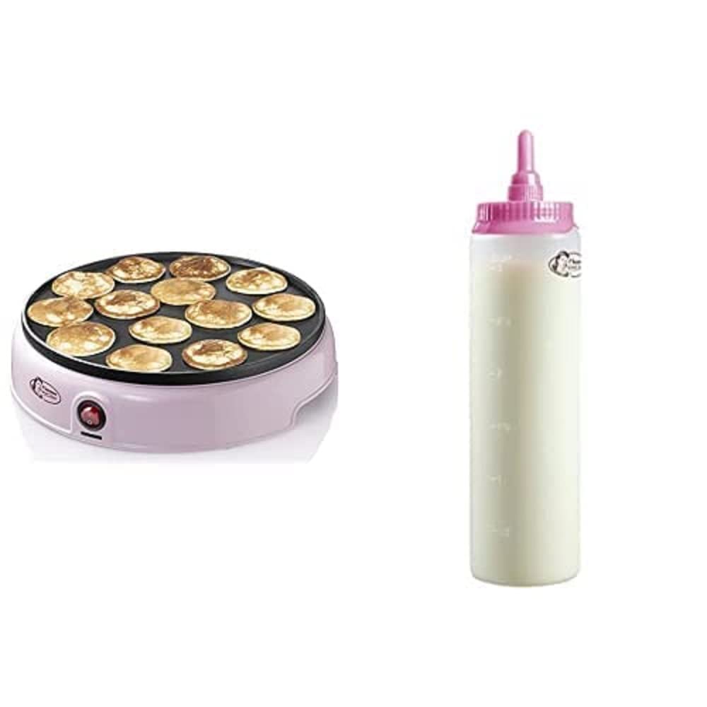 Bestron Poffertjes Maker, inkl. Teigportionierer für 700ml mit Skala, Ideal zum Befüllen des Poffert