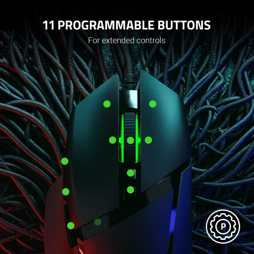Razer Basilisk V2 - Kabelgebundene Gaming Maus mit 11 programmierbaren Tasten für PC/Mac (Optischer