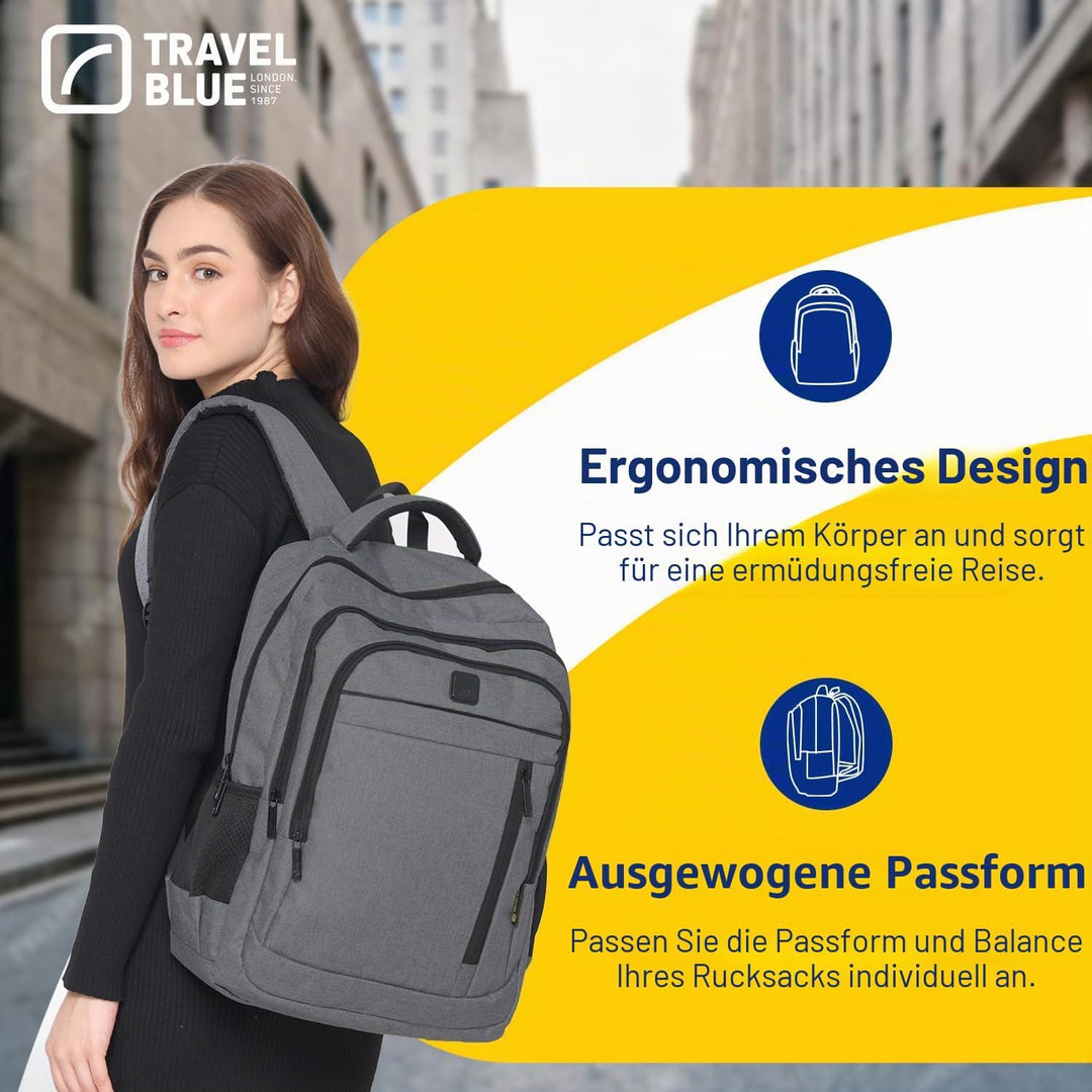 Travel Blue Vanguard Executive Laptop-Rucksack für Berufstätige – Damen & Herren 25L Laptop Backpack