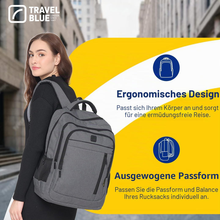 Travel Blue Vanguard Executive Laptop-Rucksack für Berufstätige – Damen & Herren 25L Laptop Backpack