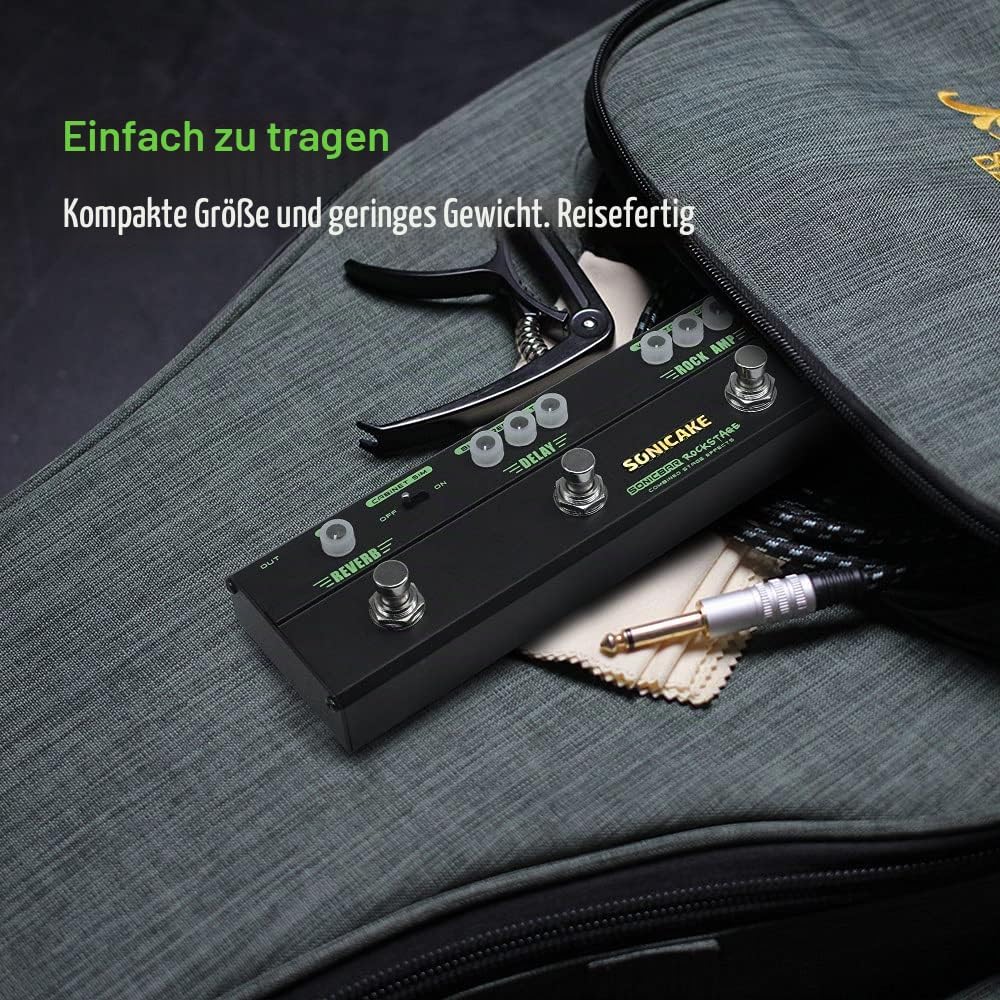 SONICAKE Gitarre Multi Effekte Pedal Classic Rock Tone Distortion Chorus Delay Reverb Cab Sim Gitarr