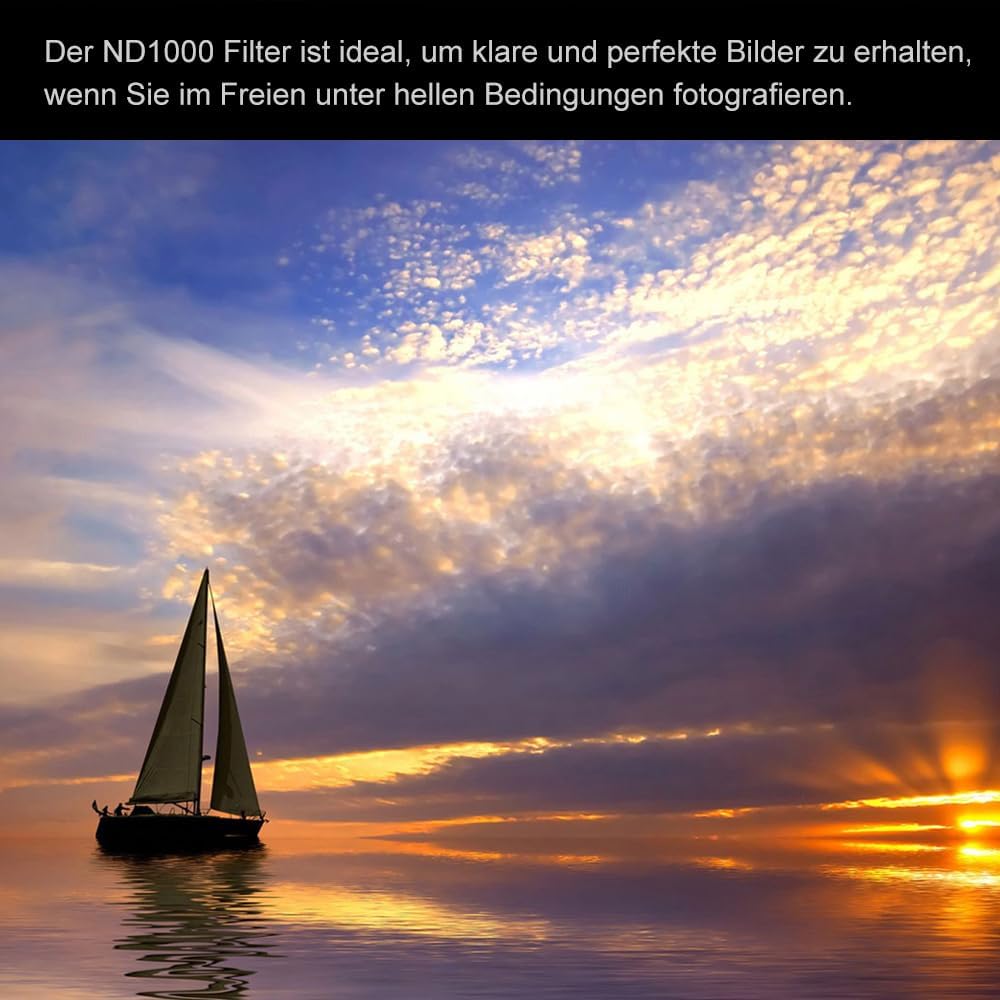 DolDer ND1000 Filter 82mm, X-Pro Series Slim Neutral Graufilter ND1000 (10 Stops) Objektivfilter mit