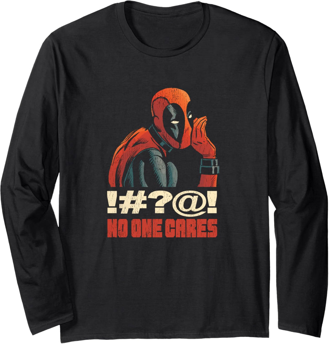 Marvel Deadpool 30th No One Cares Langarmshirt