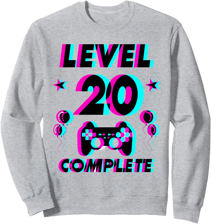 Level 20 Complete 20. Geburtstag - Zocker Gaming Vaporwave Sweatshirt