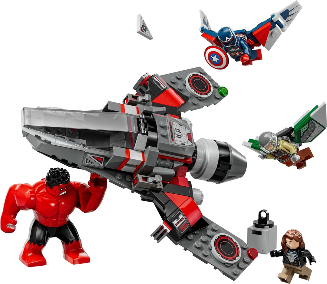 LEGO Marvel Showdown zwischen Captain America und Red Hulk, Geschenk für Kinder, Set mit baubarem Je