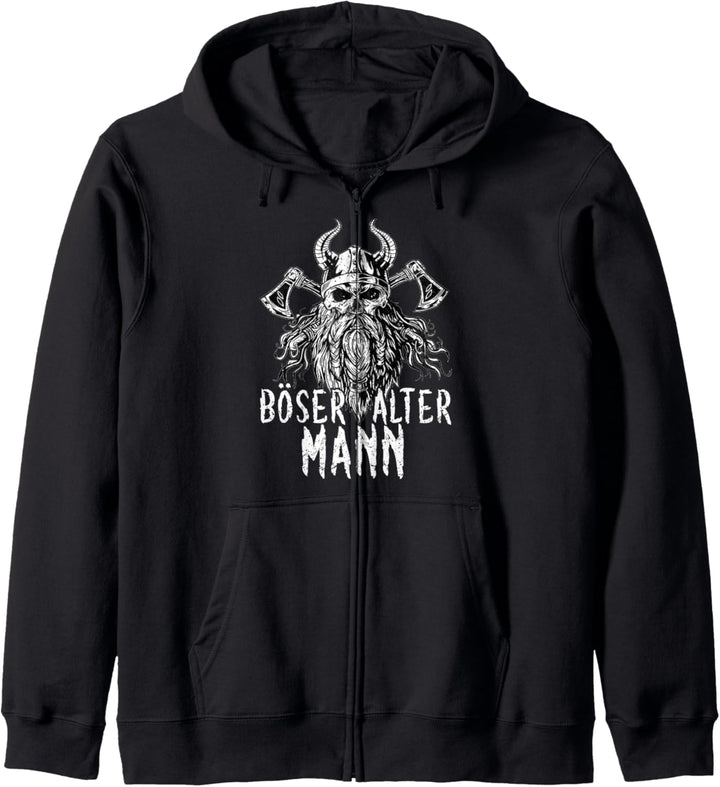 Böser alter Mann - Witziges design für Männer - Wikinger Kapuzenjacke