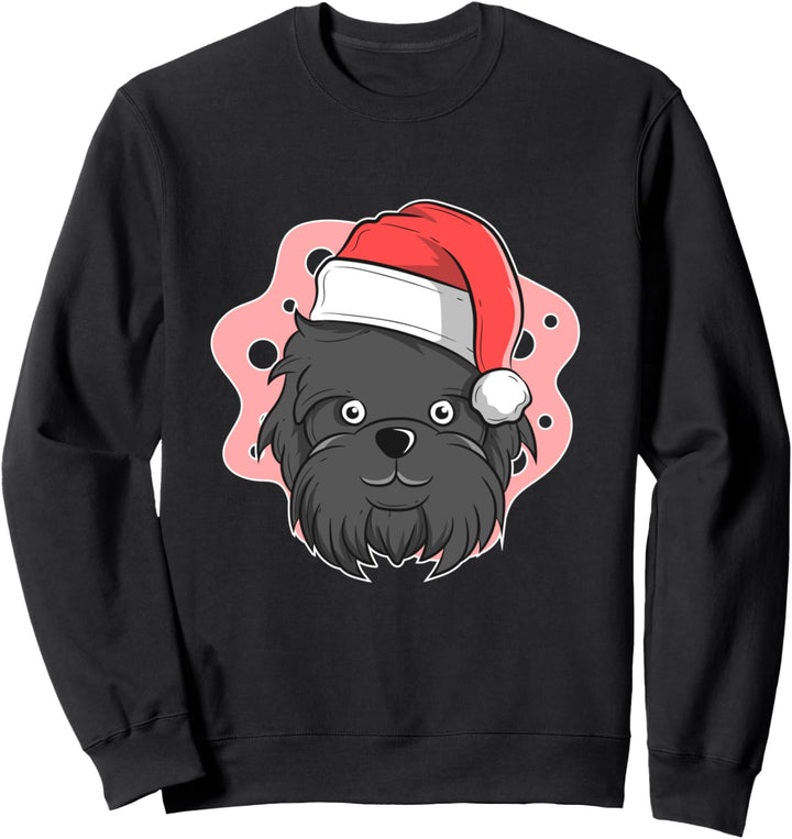 Weihnachts-Affenpinscher mit Weihnachtsmütze Sweatshirt