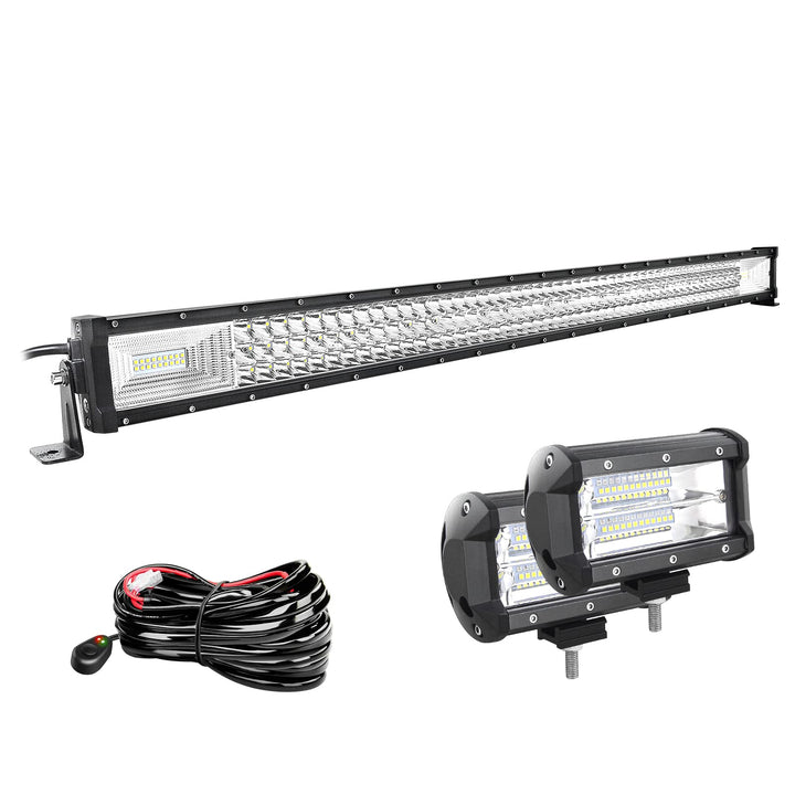 Willpower 42 Zoll 107CM 540W Led Arbeitsscheinwerfer Bar + 5 Zoll 13CM Led Scheinwerfer + Kabelbaum