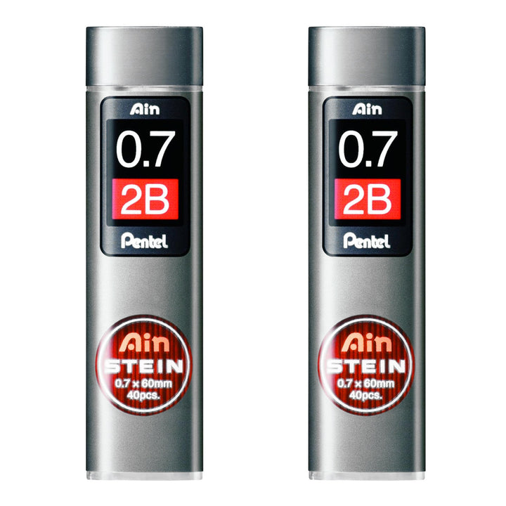 Pentel Ain Stein Mechanische Nachfüllminen – Packung mit 2 Röhren (0,7 mm 2B)
