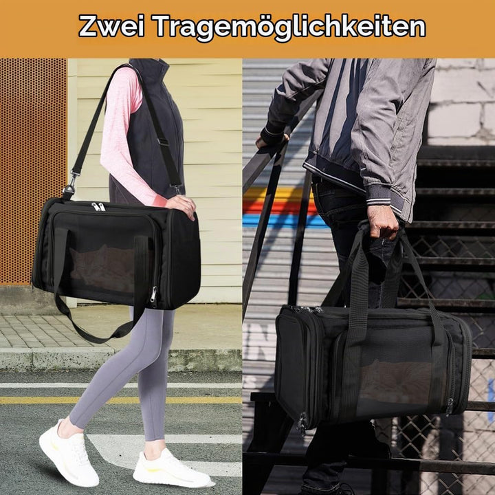 Hundebox faltbar, Hundetransportbox, Transporttasche für Katze Hund für Reise Auto Flugzeug, Leicht