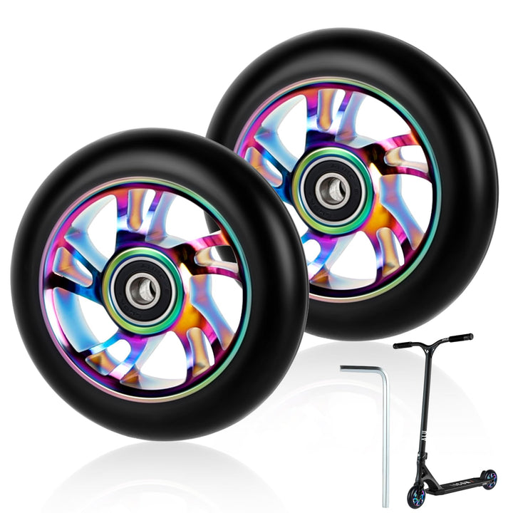 100mm Scooter Rollen Ersatzräder Pro Scooter Neo Rädern - mit ABEC-9 Lager 100 x 24mm Reifen Kick Ro