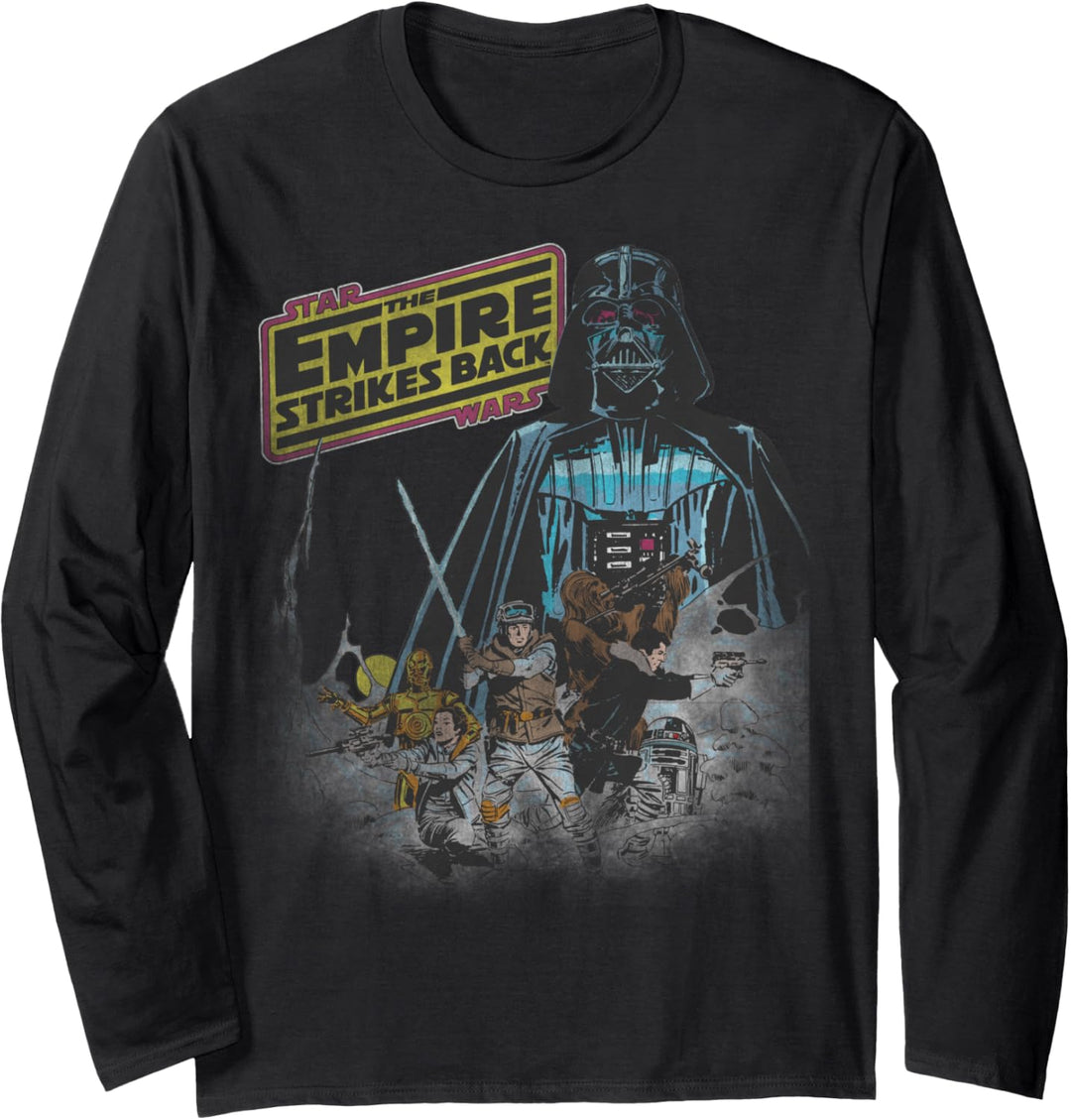 Star Wars The Empire Strikes Back Group Distressed Poster Langarmshirt