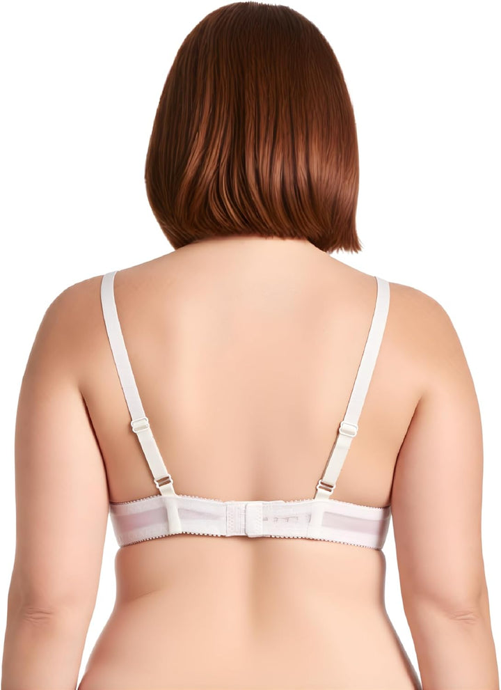 Curve Muse Damen Leicht gepolstert in Übergrösse Vollständige Abdeckung Bügel Spitzen-BH-2PK 70E Sch