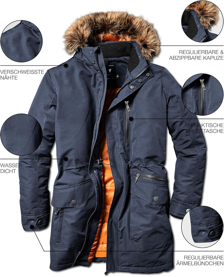 STOY Herren Mn Prk B Funktionsparka Mit Abzippbarer Kapuze MN PRK B dunkelnavy XXL, MN PRK B dunkeln