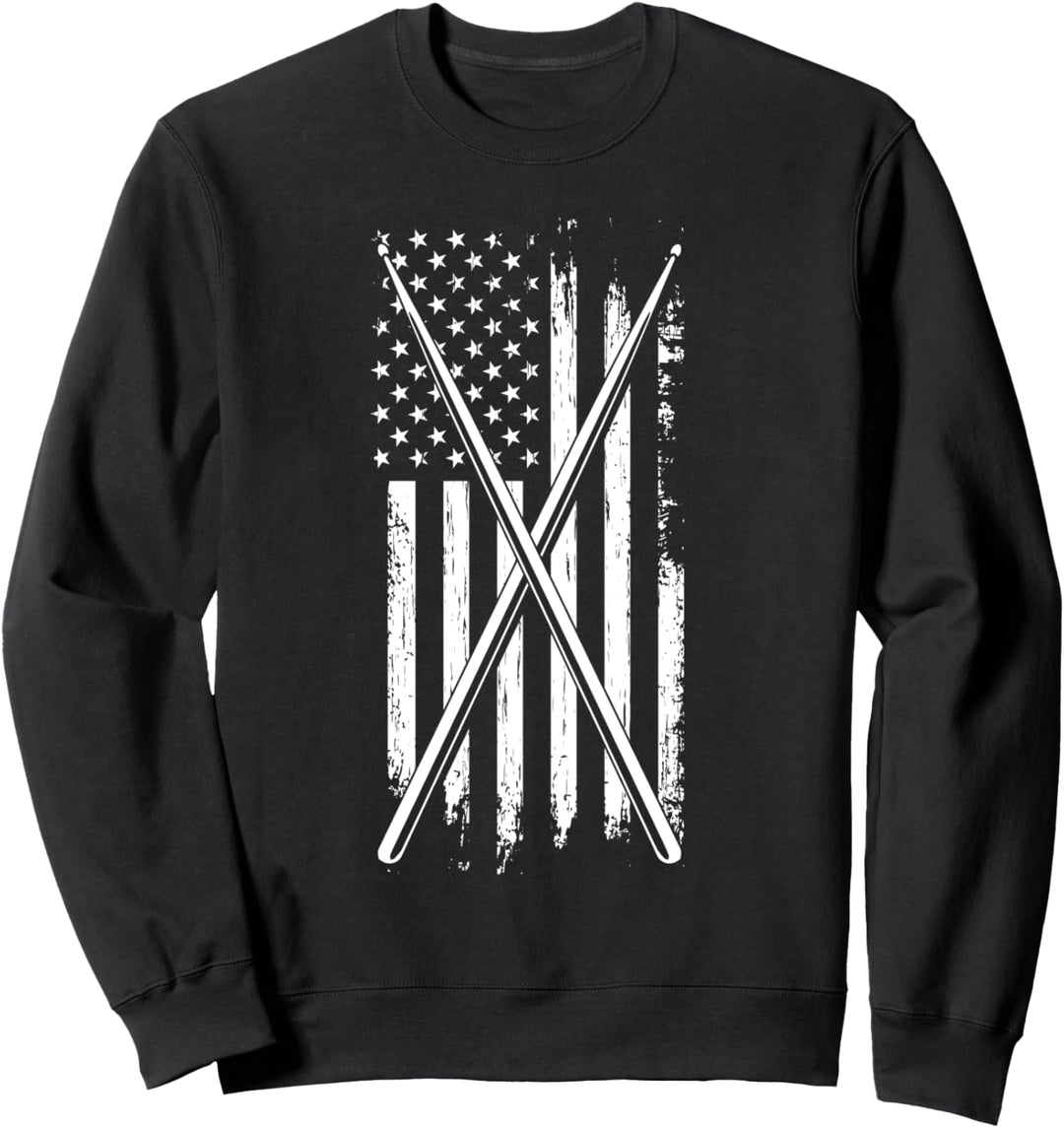 Schlagzeuger Amerika Flagge Drummer Drumsticks Schlagzeug Sweatshirt
