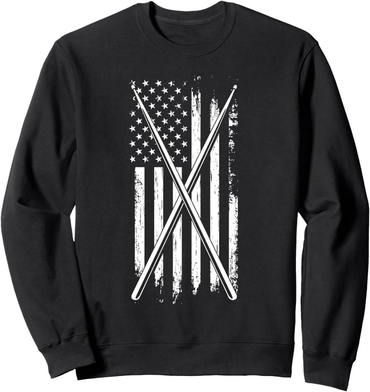 Schlagzeuger Amerika Flagge Drummer Drumsticks Schlagzeug Sweatshirt