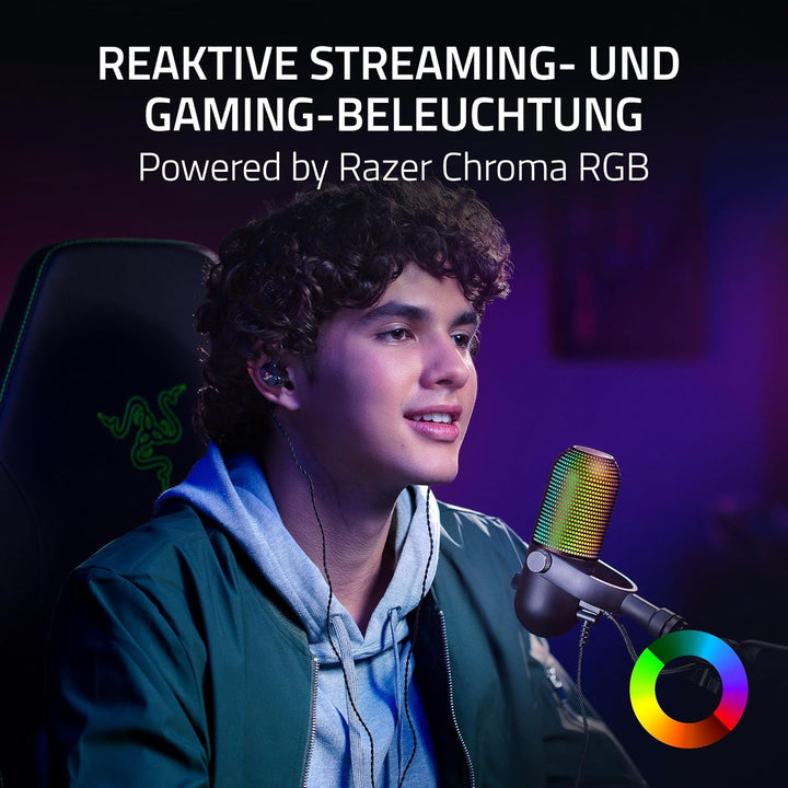 Razer Seiren V3 Chroma - RGB-USB-Mikrofon mit Tap-to-Mute (Reaktive Beleuchtung, Supernieren-Kondens