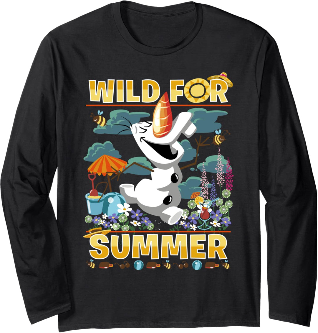 Disney Frozen Olaf Wild For Summer Cartoon Portrait Langarmshirt