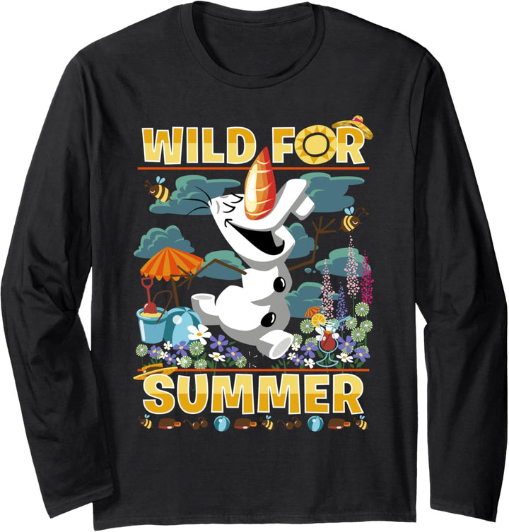 Disney Frozen Olaf Wild For Summer Cartoon Portrait Langarmshirt