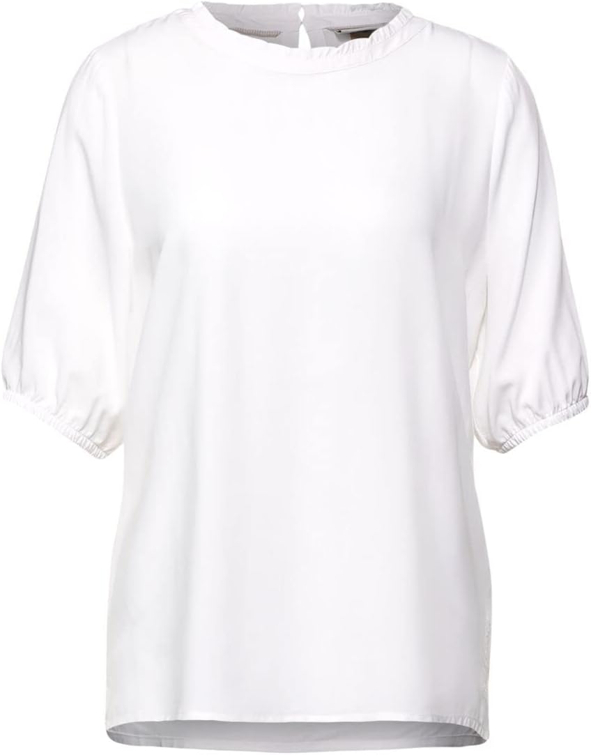 STREET ONE Damen A343218 Viskosebluse Bluse, White, 34