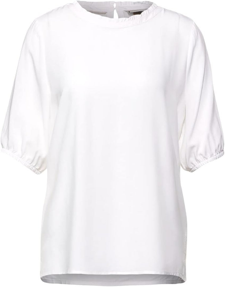 STREET ONE Damen A343218 Viskosebluse Bluse, White, 34