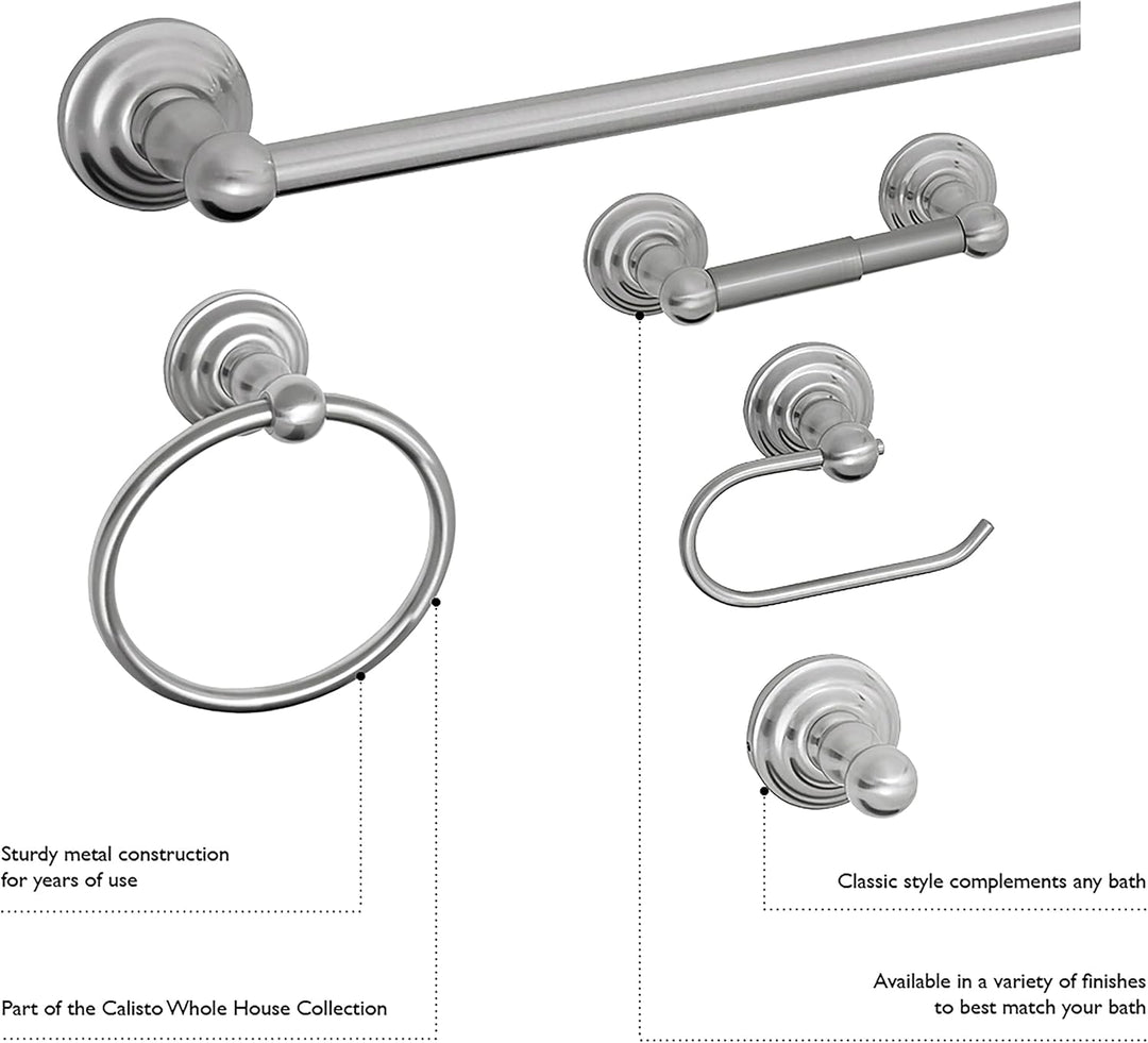Design House 538330 Calisto Handtuchstange für Badezimmer, zur Wandmontage, 61 cm, Nickelsatiniert,