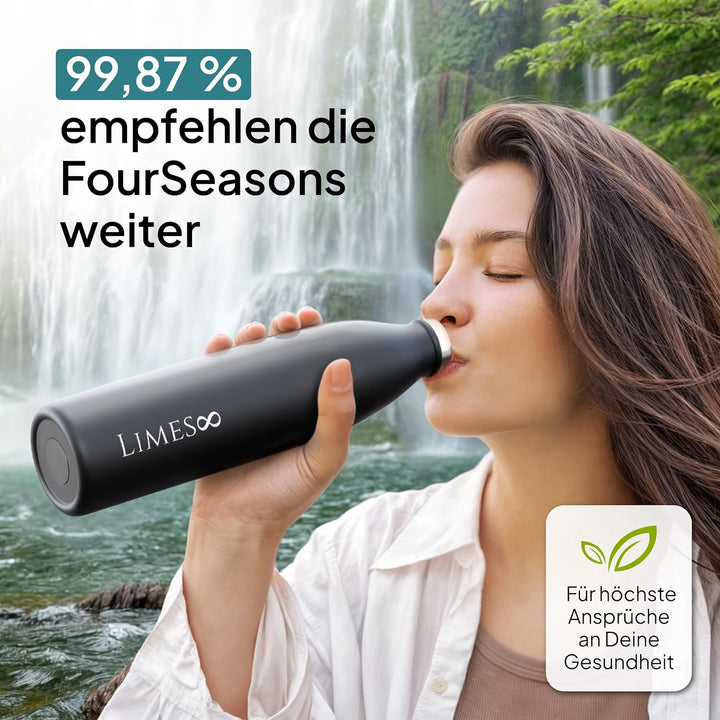 Thermosflasche Edelstahl 1L [HEIss & KALT] – 5-fach vakuumisolierte Trinkflasche – Auslaufsichere &