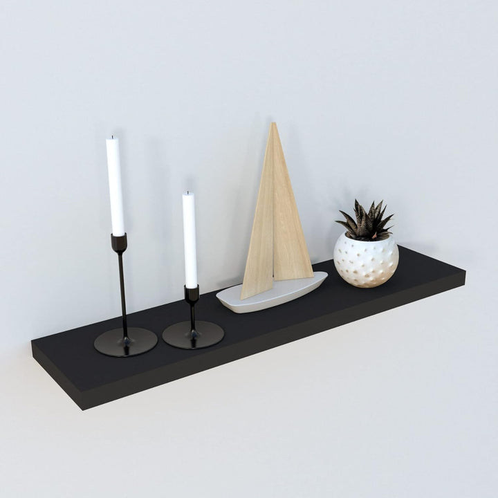 Henor Wandregal FSC® Holzwandregal 80 x 15 x 3 cm. Laden Sie 30 kg. Graphit 80 Graphit 15 Cm, 80 Gra