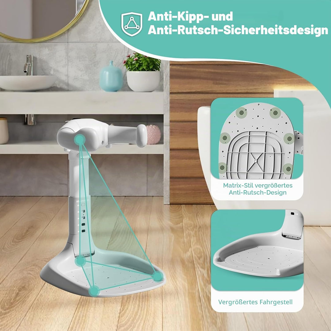 Baby-Badewannenständer, Stehstütze für Babypartys mit verstellbarer Höhe und Armlehne, tragbarer Bad