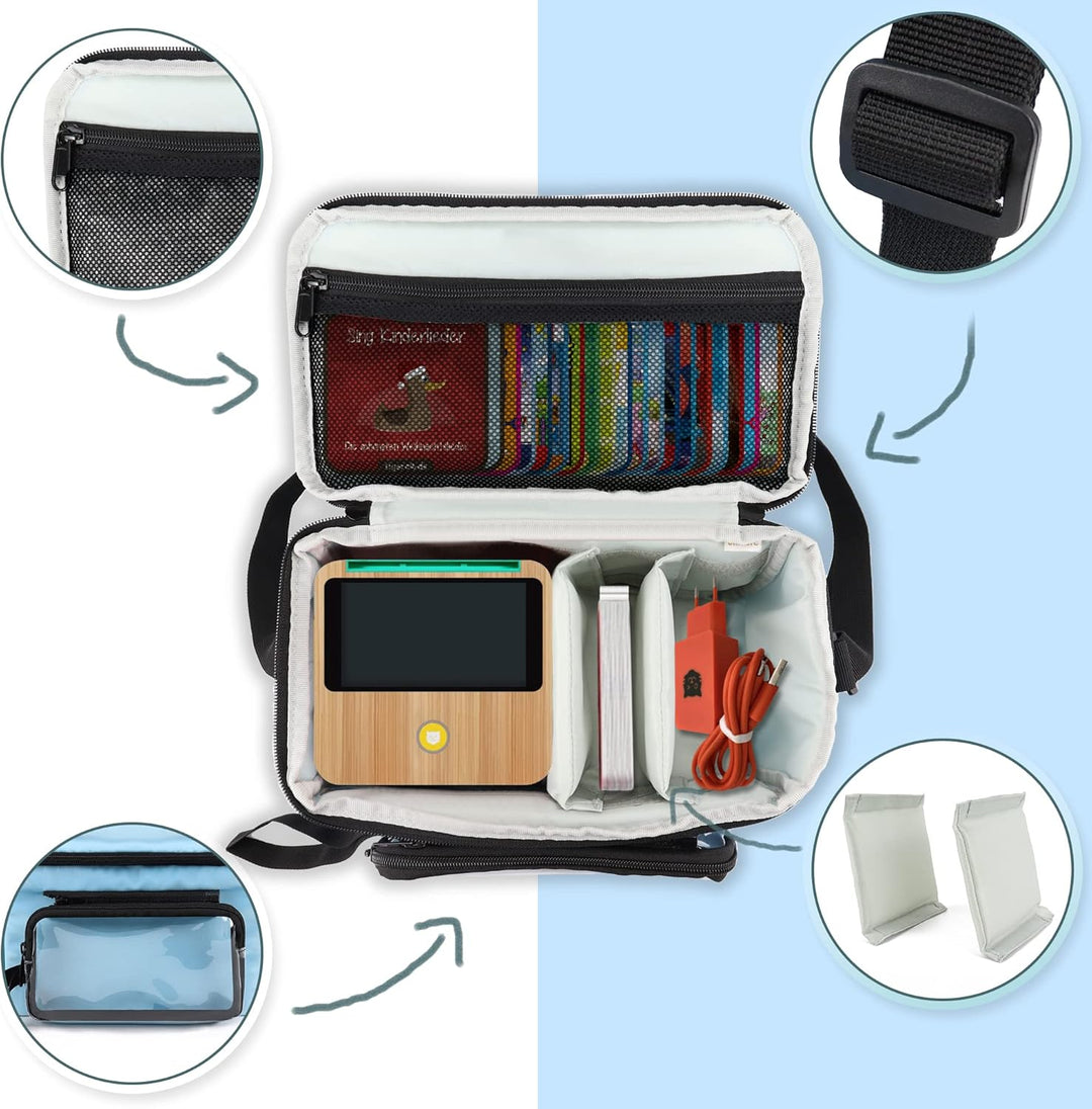 Annmore Tasche für Toniebox Hörfiguren Tragetasche für Tigerbox Tigerkarten Transporttasche für Toni