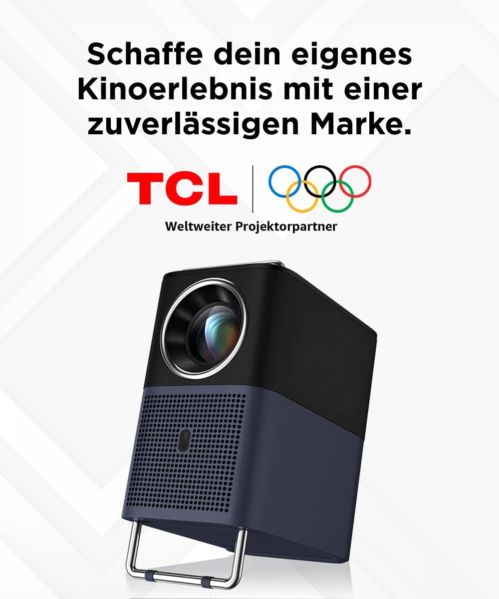 TCL A1s MTV-Projektor, 600 ISO-Lumen, 1080P tragbarer Projektor, Lizensiert von Netflix, WLAN und Bl