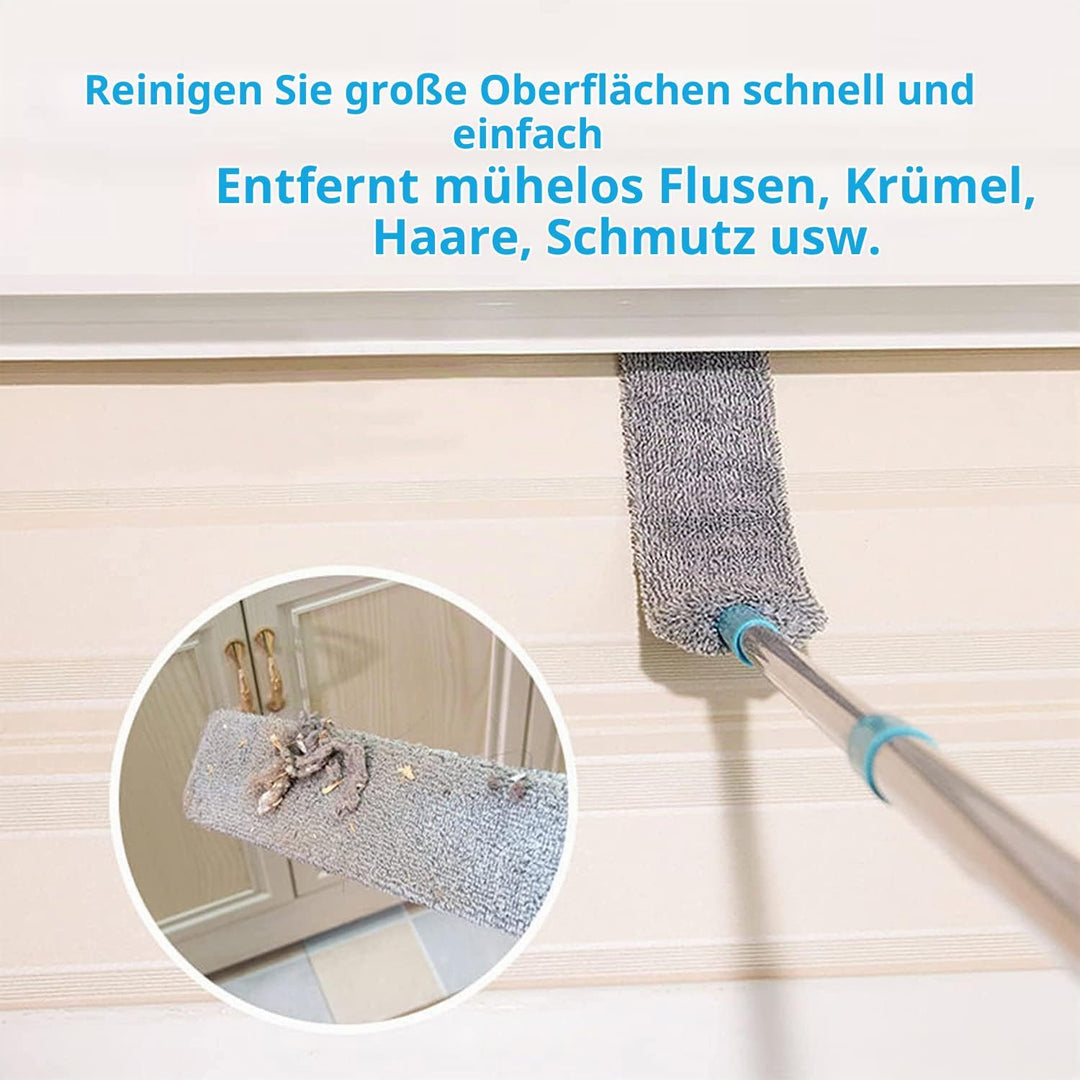 Staubwedel Teleskop Waschbar, CHIRISEN Mikrofaser Teleskop Staubwedel Lang Ausziehbar mit Edelstahl