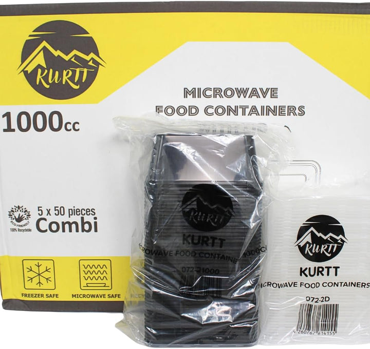 KURTT 100 Stück, Mealprep-Behälter, Mahlzeitsbehälter, Mikrowellenschalen mit Deckeln, Frischhaltebe