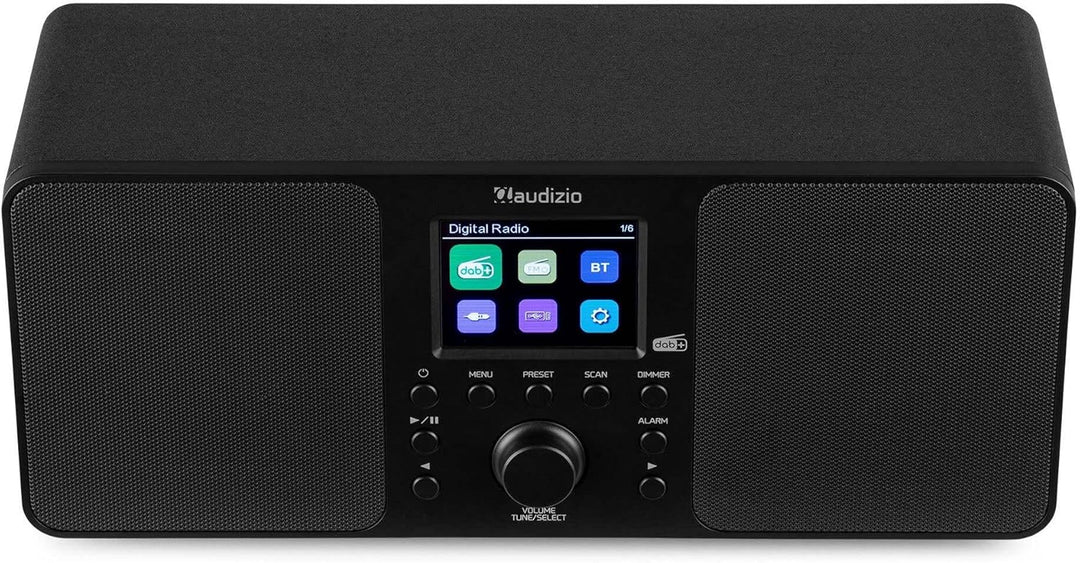 Audizio Genua DAB Radio mit Bluetooth – Stereo DAB Plus Radio mit Fernbedienung, 60 Speicherplätze,