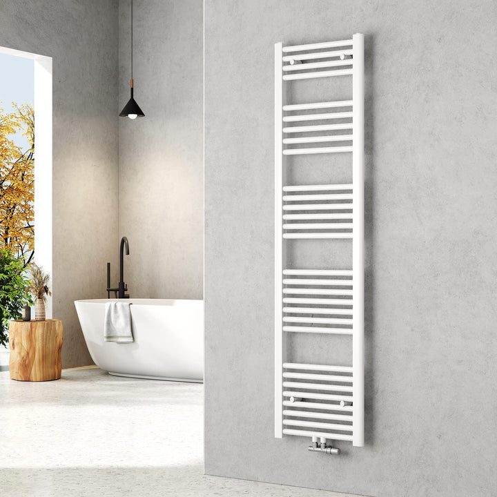 EMKE Handtuchheizkörper 1600x400 mm - Gerade Badheizkörper mit Mittelanschluss, Effizienter Handtuch