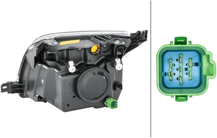 HELLA 1ED 247 026-261 Halogen-Hauptscheinwerfer - rechts - für u.a. Ford Fusion (Ju_) Rechts (Beifah