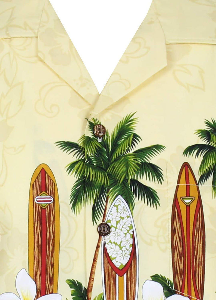 Pacific Legend Original Hawaiihemd Kurzarm Herren Kurzarm Button-Down Front-Tasche Hawaii-Print Surf