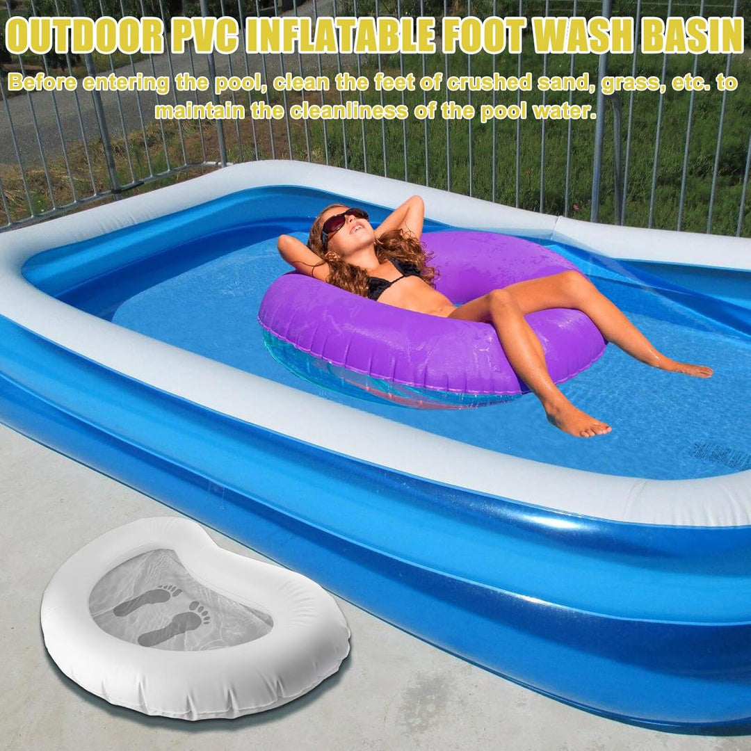 Aufblasbares Fussbecken, 93 x 73cm Pool Foot Bath, Grau Pool Fussbad, Whirlpool Aufblasbares Fussbad