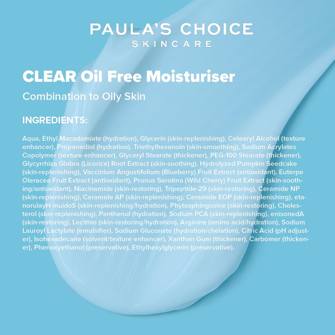 Paula's Choice Clear Oil Free Nachtcreme – feuchtigkeitsspendend für das Gesicht reduziert Mitesser