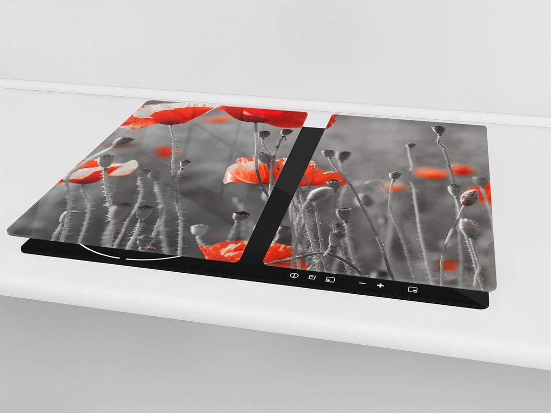 Schneidbrett aus Hartglas und schützende Arbeitsoberfläche – Schneideplatten SINGLE mit 60 x 52 cm u