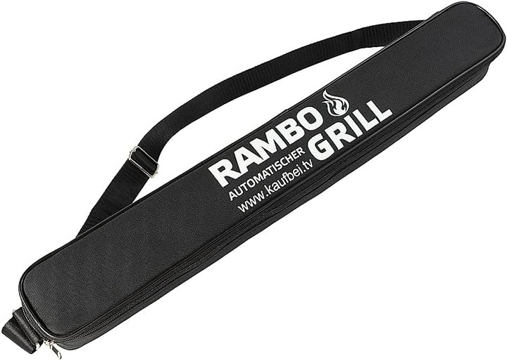 BEM Rambo Grillaufsatz mit Motor inkl. 12 Spiesse + Powerbank, Drehspiesse aus Edelstahl, Schaschlik