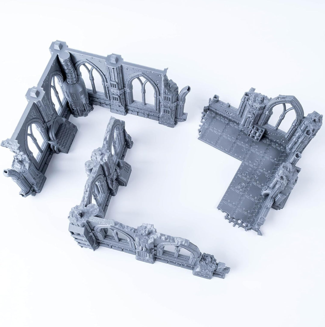 Gotische Ruinen Serie - Set 2: Zweigeteilte Ruine mit Zwei- und EIN-Geschossigen Abschnitten, Massst