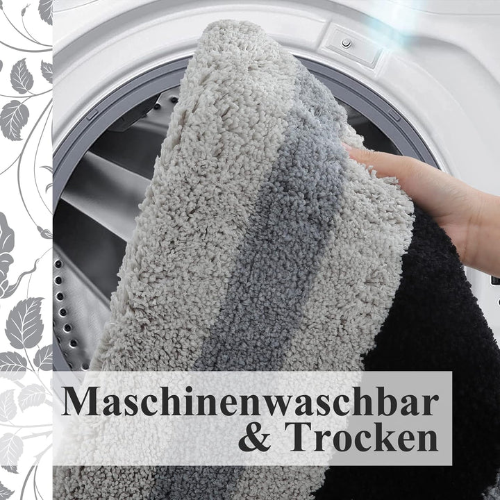 Homaxy rutschfest Badezimmer Badeteppiche Weich Hochflor Saugfähig Badvorleger Waschbar Flauschige M