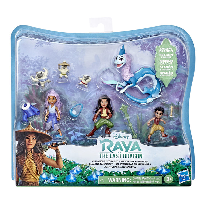 Hasbro Disney Prinzessinnen Raya und der letzte Drache Kumandra Spielset, 7 Puppen und Puppenzubehör