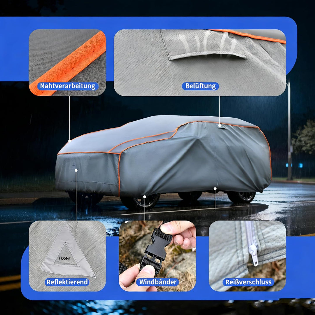 Hagelschutzplane Auto L, 5mm Eva-Verstärkte Hagelschutzgarage Wasserdicht &amp; Atmungsaktiv, Vollgarage
