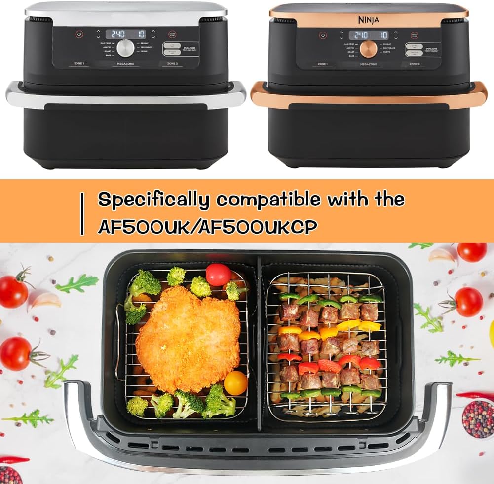 BYKITCHEN Airfryer Zubehör für Ninja Flex Drawer AF500EU 10,4L,7 Stück Heissluftfritteuse Zubehör fü