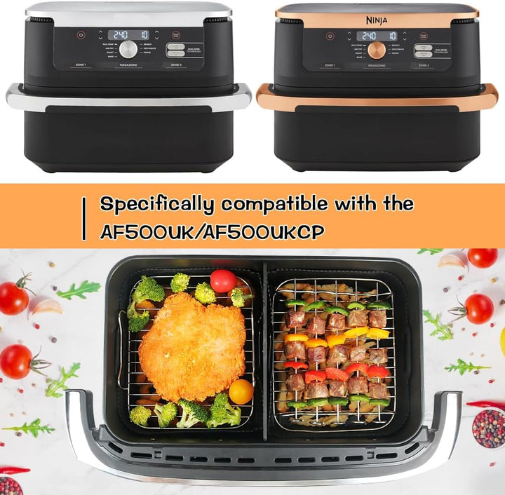 BYKITCHEN Airfryer Zubehör für Ninja Flex Drawer AF500EU 10,4L,7 Stück Heissluftfritteuse Zubehör fü