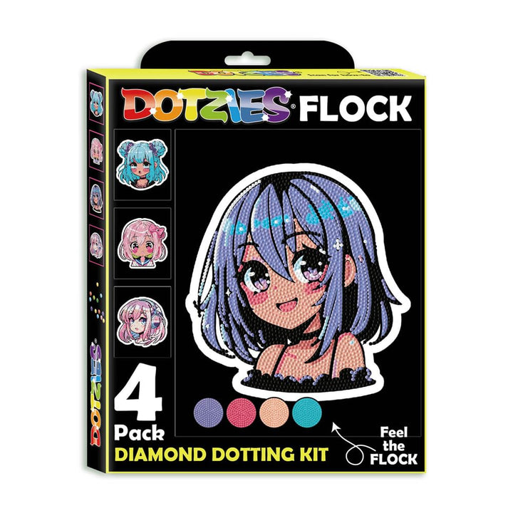 DIAMOND DOTZ DOTZIES 2594444 Original 5D Diamond Painting Set, Neon Anime Mädchen, 4 bunte Diamant-B
