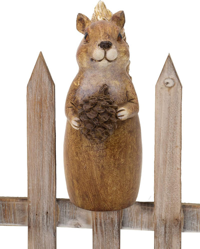 B2S BACK2SEASON Zaunfigur Eichhörnchen Zaunhocker Zaundeko Herbst Deko frostfest H=20 cm Motiv Eichh