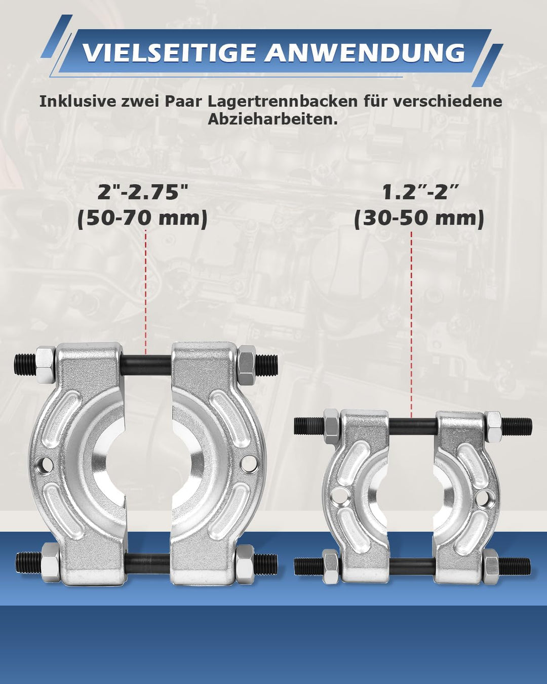 DAYUAN 14 TLG Lagerabzieher Set Polradabzieher Trennmesser Satz Lager Abzieher inkl. Koffer Rot, Rot